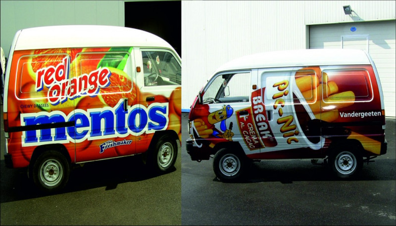 Брандиране на лот автомобили бранд Mentos