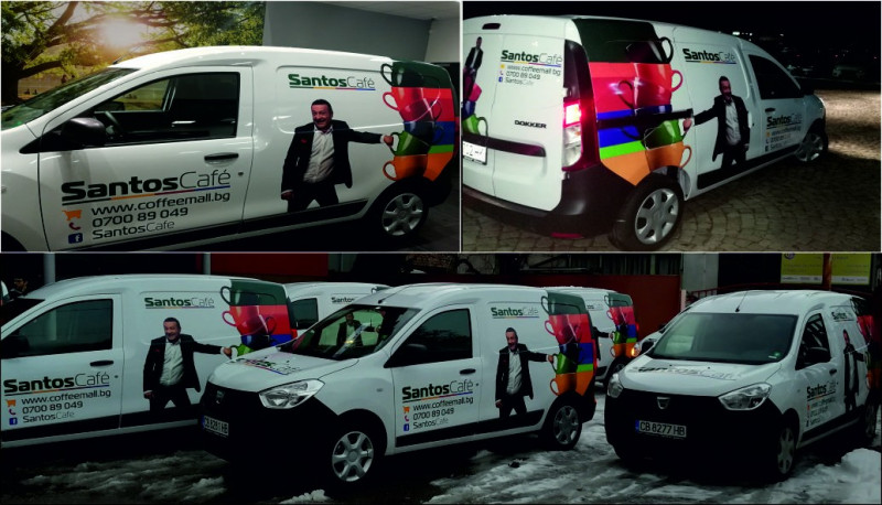Брандиране на лот автомобили за Spetema - бранд Сантос_Рачков